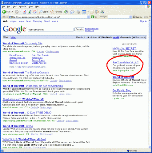 WOW gets you lose virginity